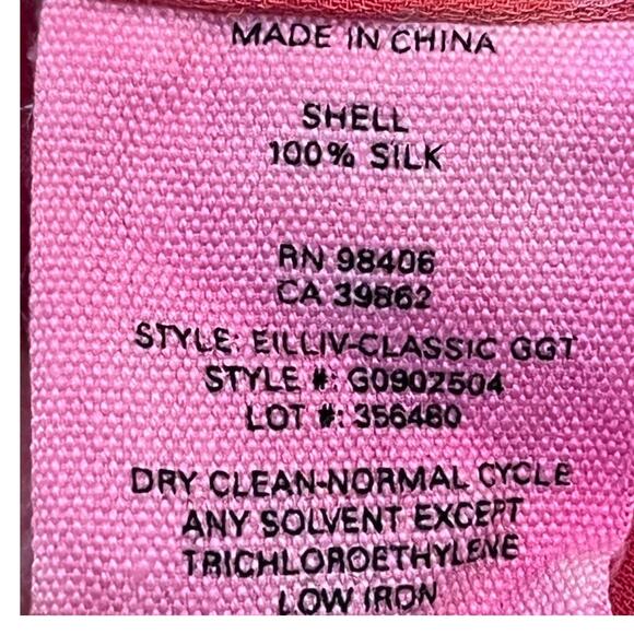 Theory Women’s Small Pink Tie Dye 100% Silk Long Sleeve Henley Blouse Luxury Top - Picture 4 of 6